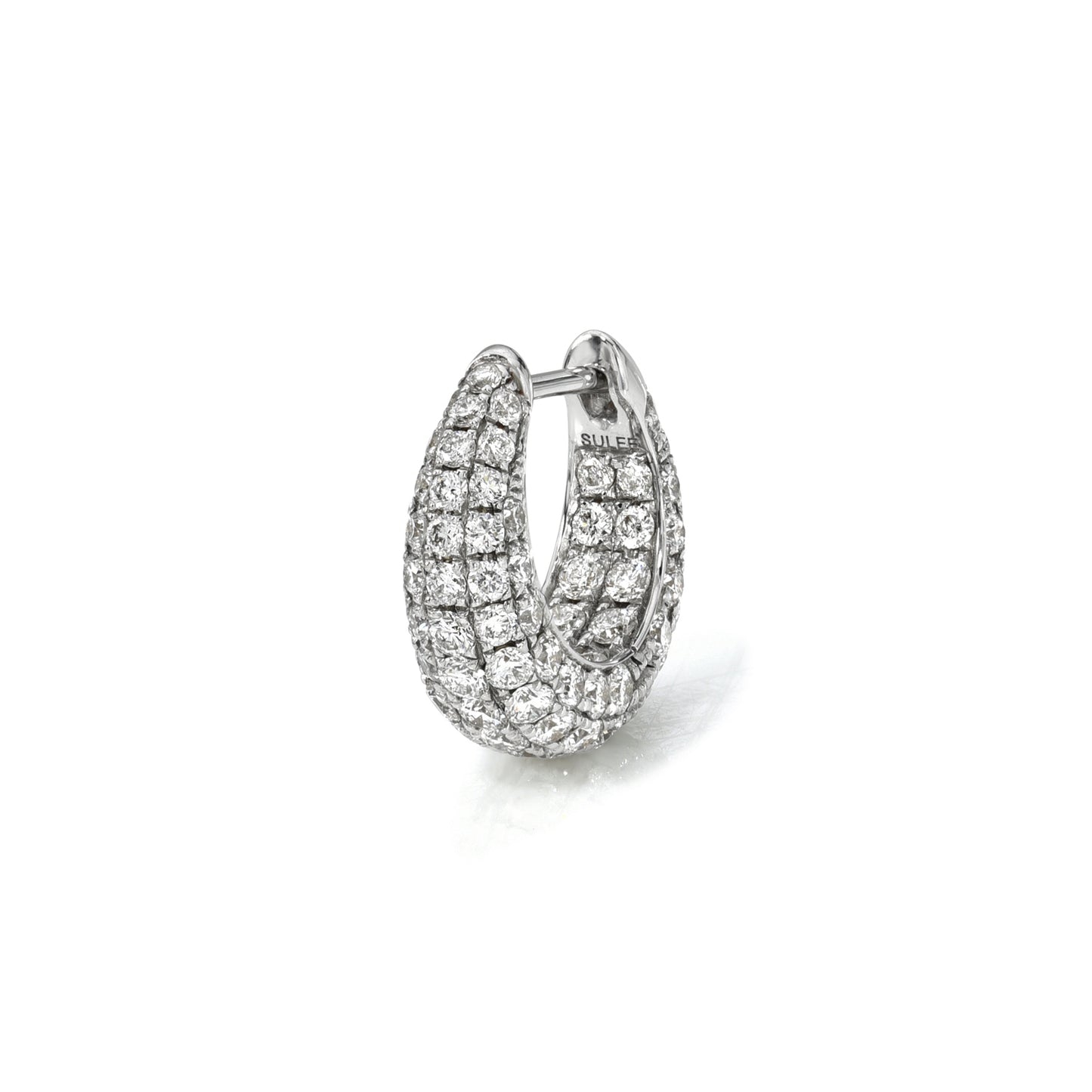 8MM TAPERED PAVE DIAMOND ENCRUSTED HOOP