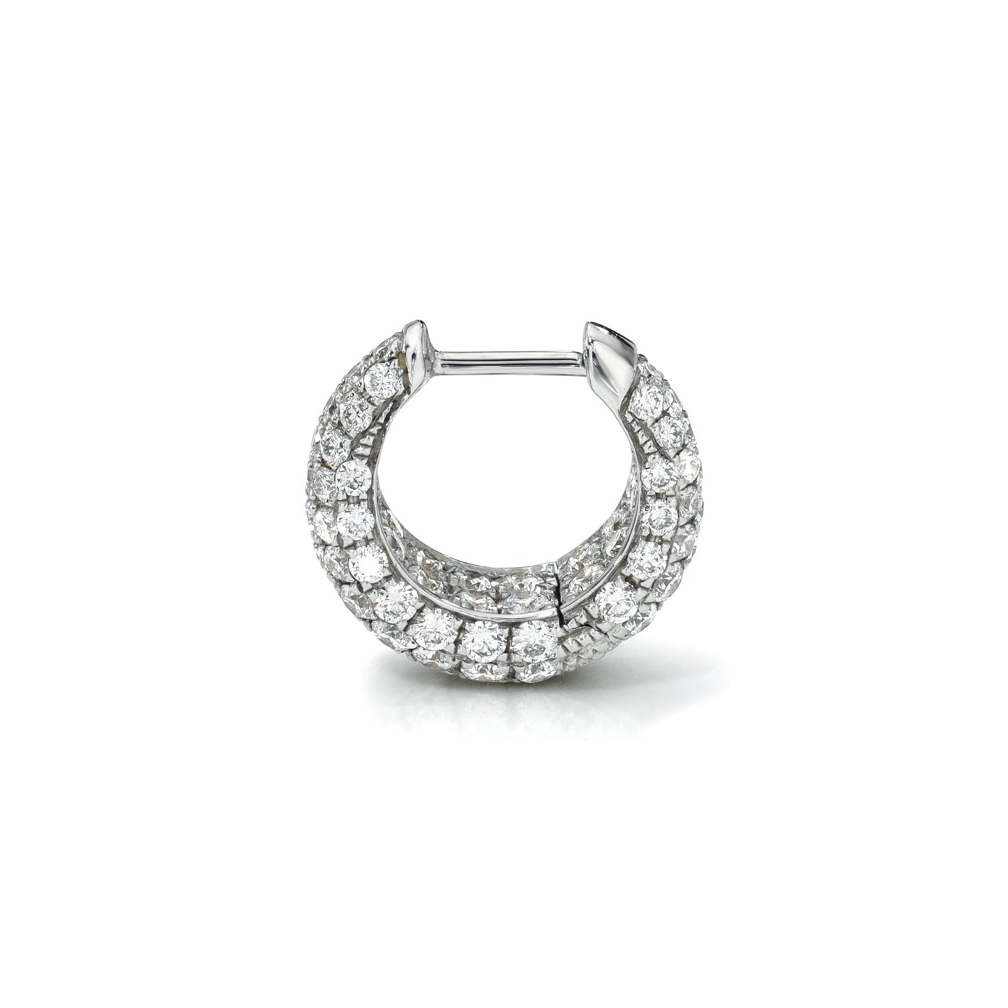 8MM TAPERED PAVE DIAMOND ENCRUSTED HOOP