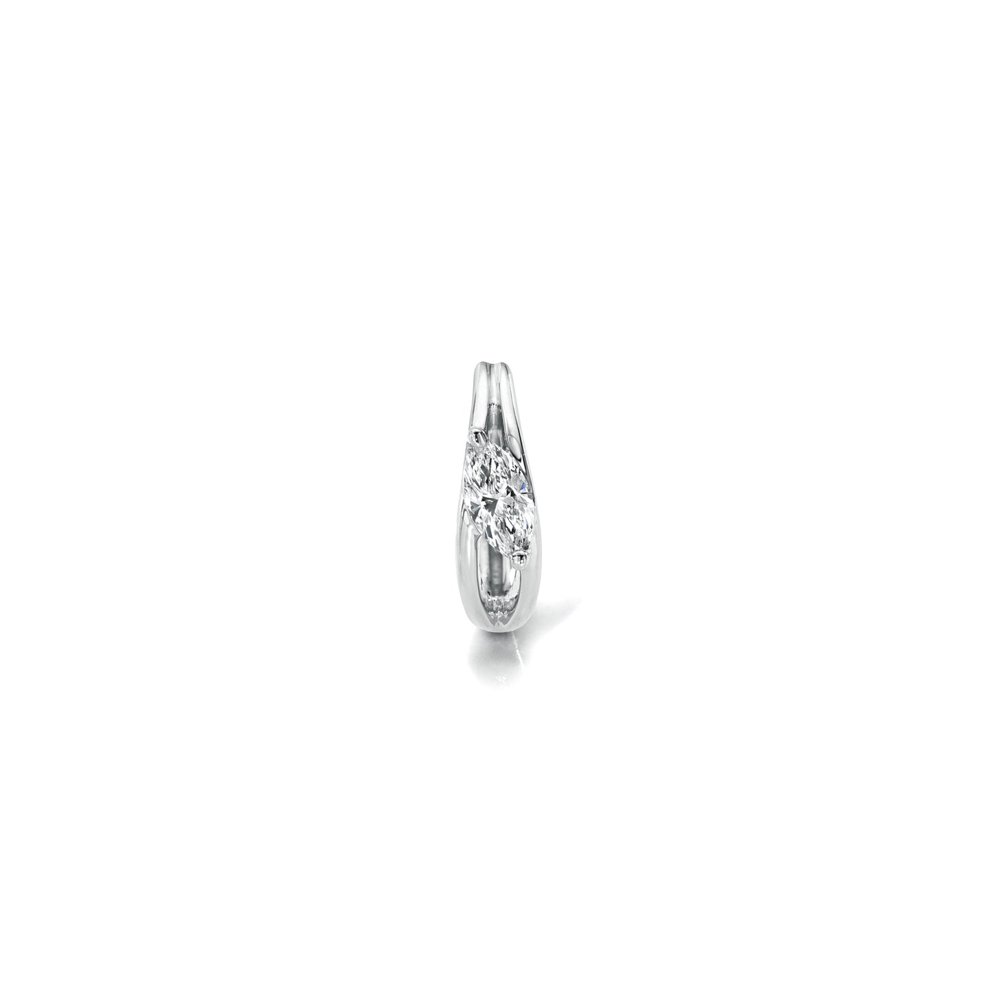 TAPERED DIAGONAL MARQUISE DIAMOND CENTER STONE HOOP