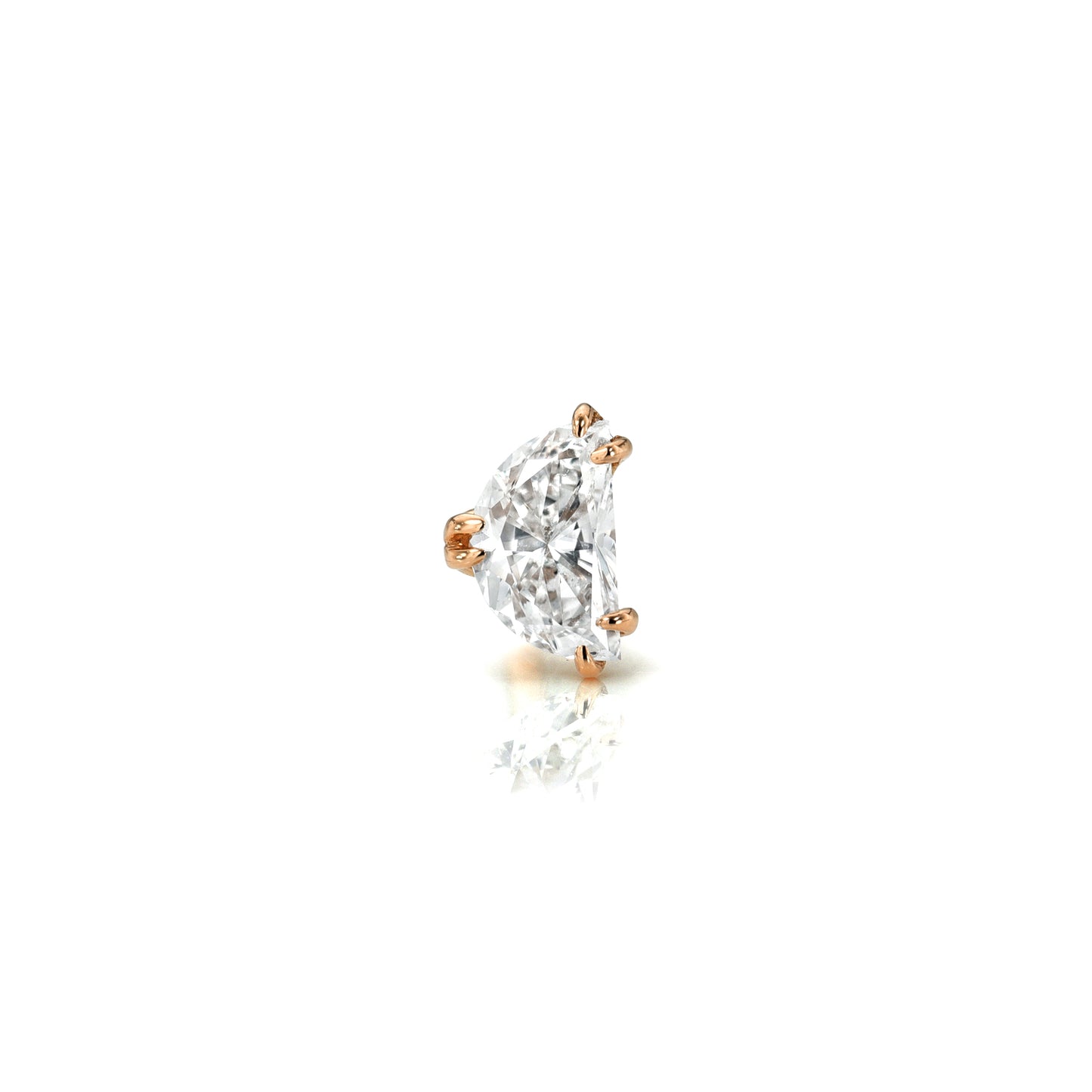 HALF MOON SHAPED DIAMOND STUD