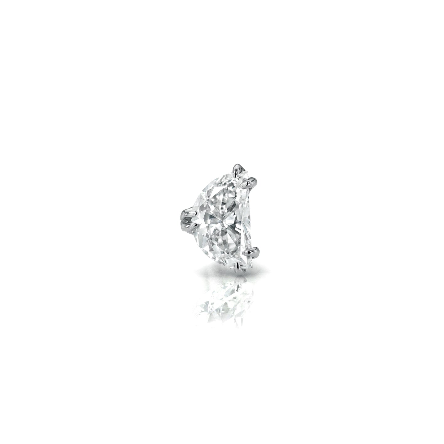 HALF MOON SHAPED DIAMOND STUD