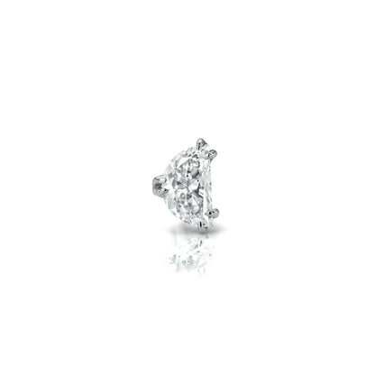 HALF MOON SHAPED DIAMOND STUD