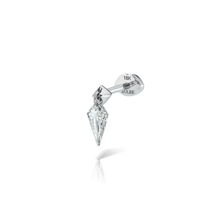 KITE SHAPED DIAMOND DANGLE LIP BACK EARRING