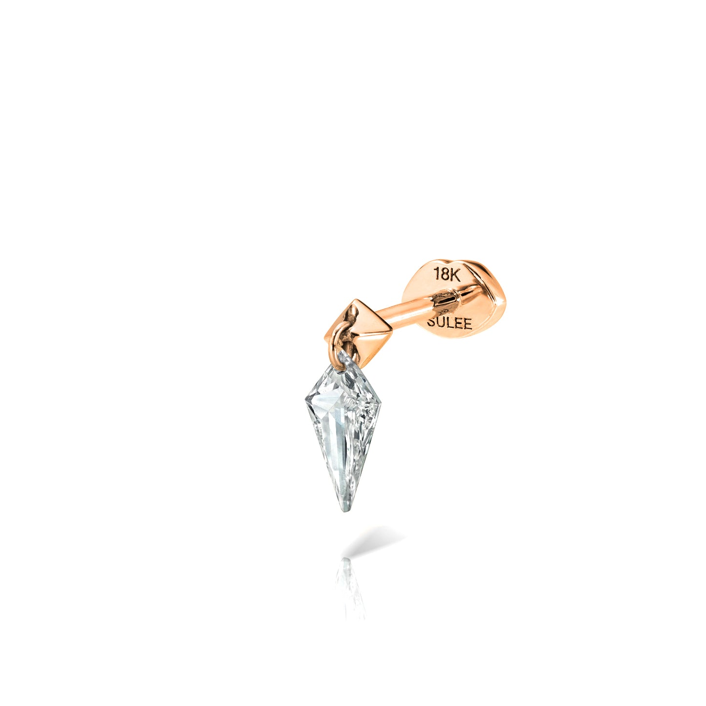 KITE SHAPED DIAMOND DANGLE LIP BACK EARRING