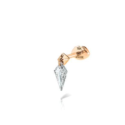 KITE SHAPED DIAMOND DANGLE LIP BACK EARRING