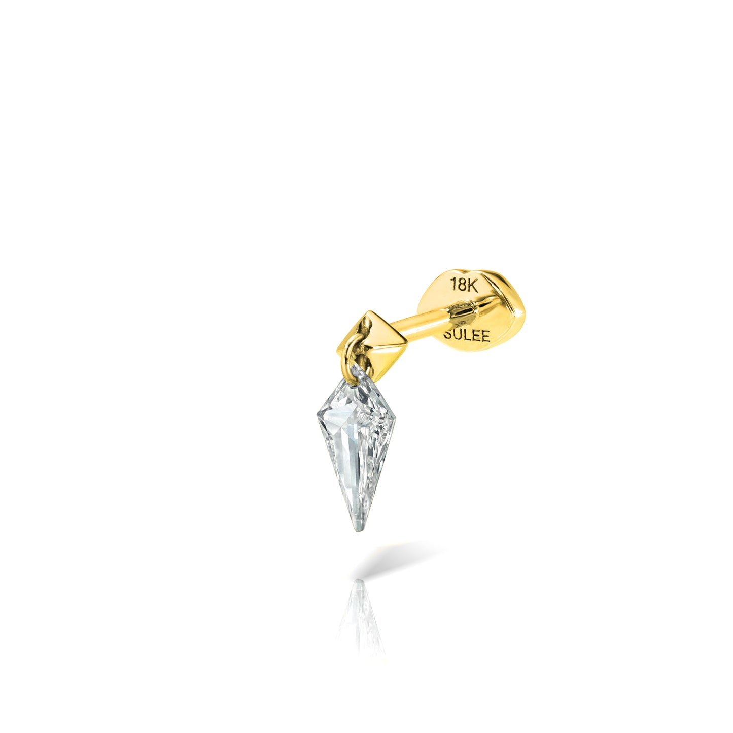 KITE SHAPED DIAMOND DANGLE LIP BACK EARRING