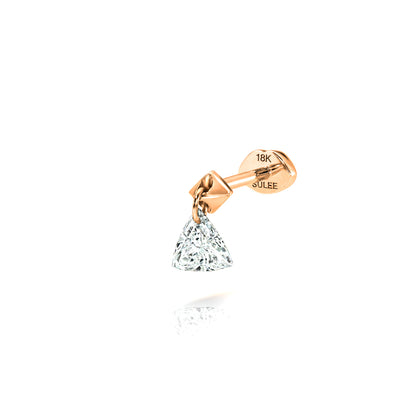 TRILLION SHAPED DIAMOND DANGLE LIP BACK EARRING