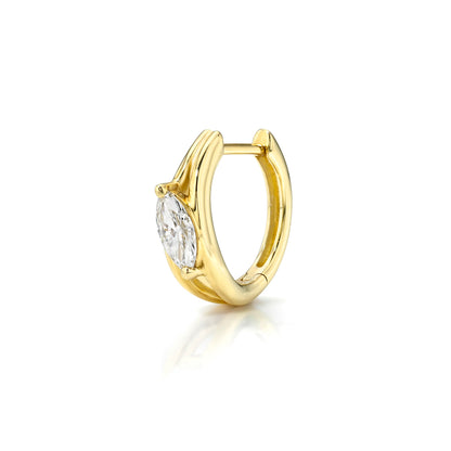 TAPERED DIAGONAL MARQUISE DIAMOND HOOP