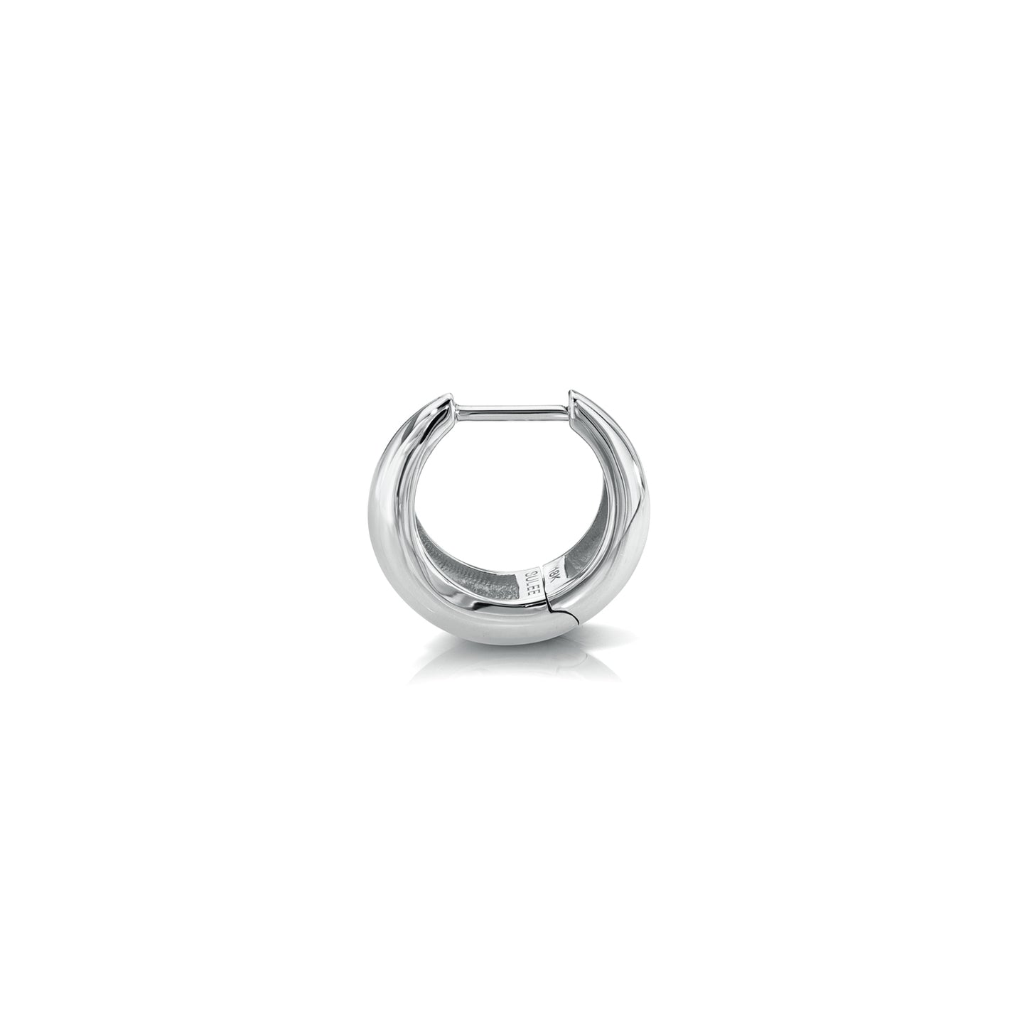 6.5MM TAPERED SOLID WHITE GOLD HOOP