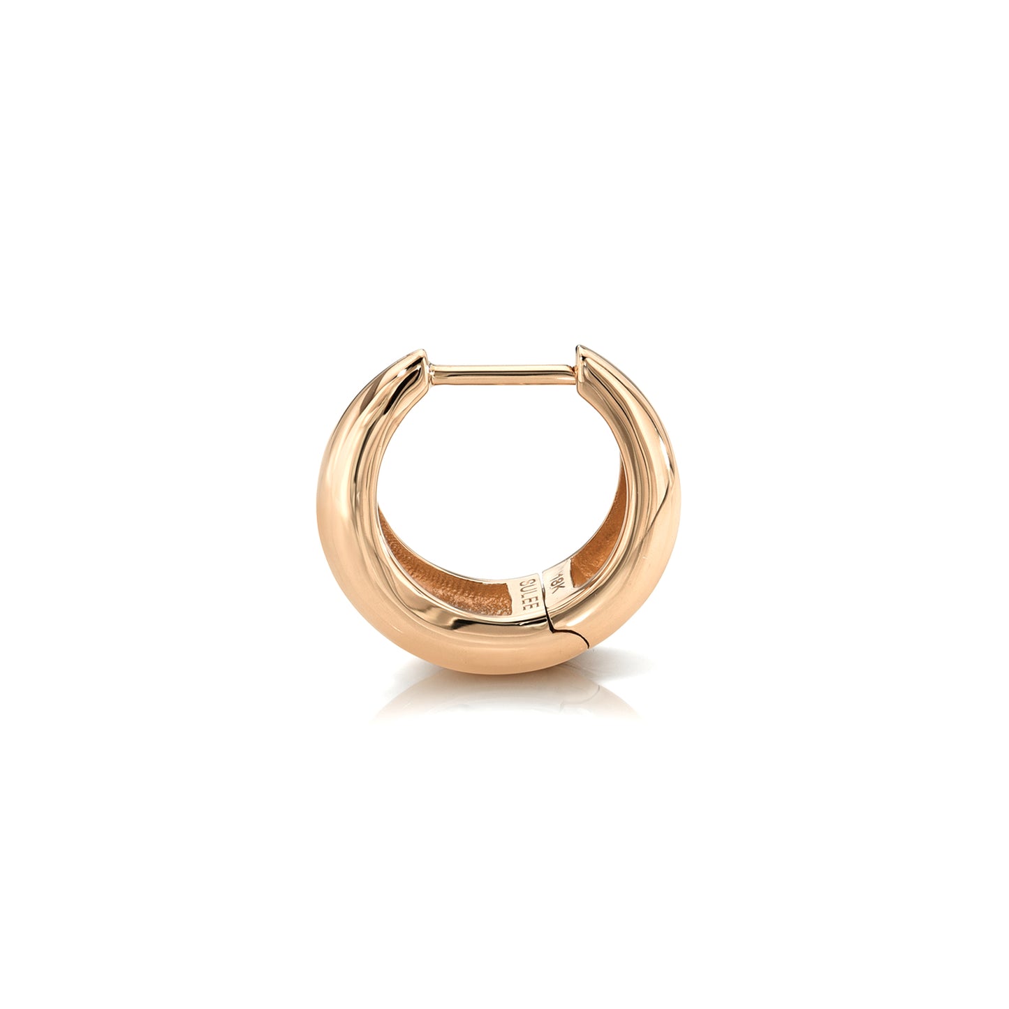 8MM TAPERED SOLID ROSE GOLD HOOP