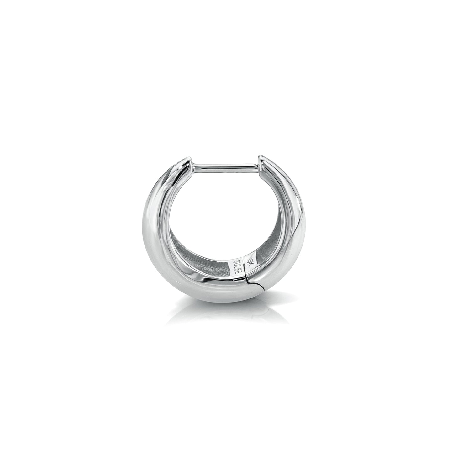 8MM TAPERED SOLID WHITE GOLD HOOP