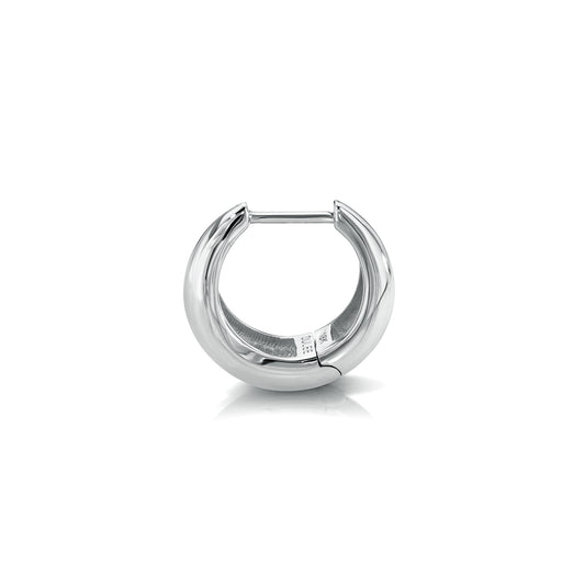 8MM TAPERED SOLID WHITE GOLD HOOP