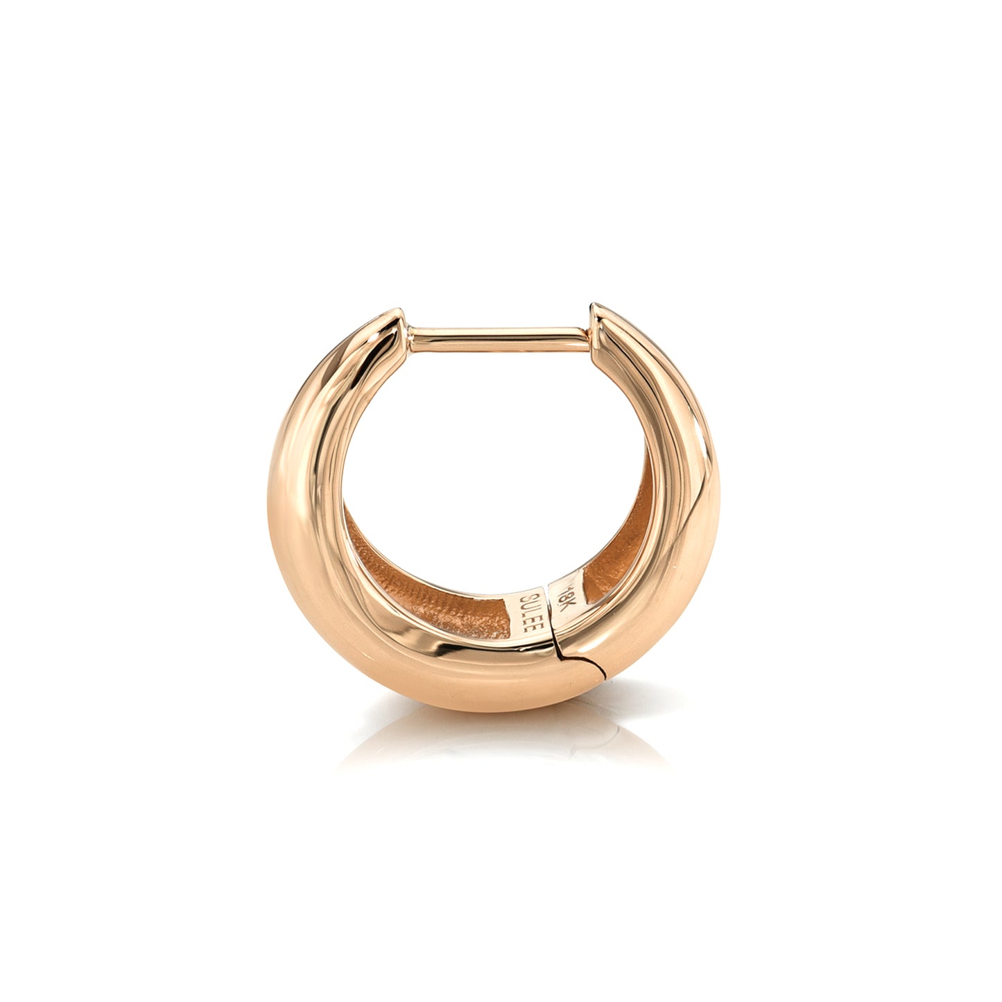 9.5MM TAPERED SOLID ROSE GOLD HOOP