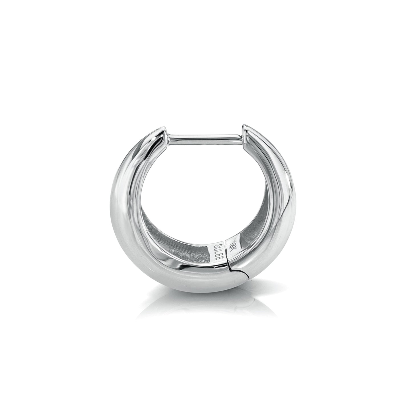 9.5MM TAPERED SOLID WHITE GOLD