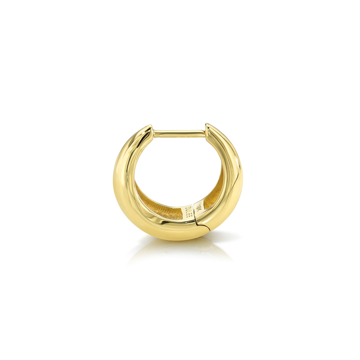 8MM TAPERED SOLID YELLOW GOLD HOOP